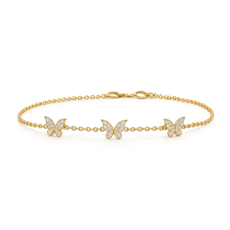 3 Diamond Butterfly Bracelet
