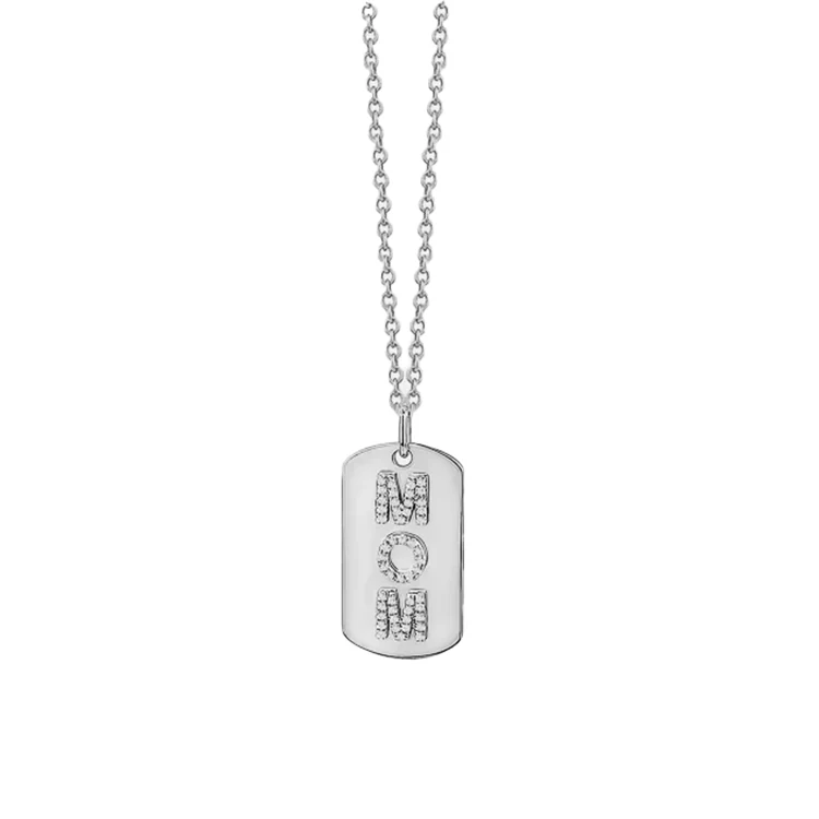 3 Initial Diamond Dog Tag Necklace - Image 3