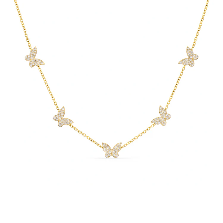 5 Diamond Butterfly Necklace