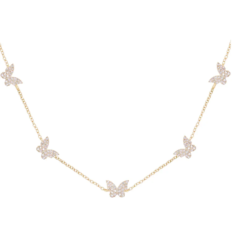 5 Diamond Butterfly Necklace - Image 2