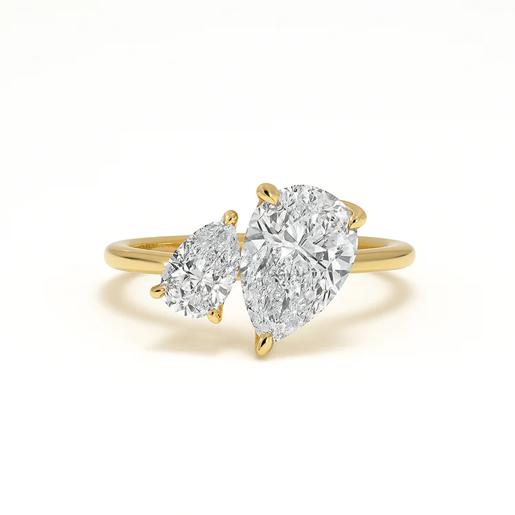 Adam and Eve Two Stone Engagement Ring