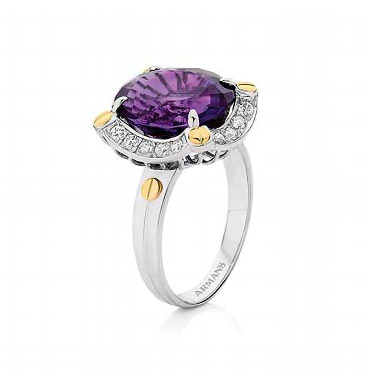 Amethyst Diamond Ring