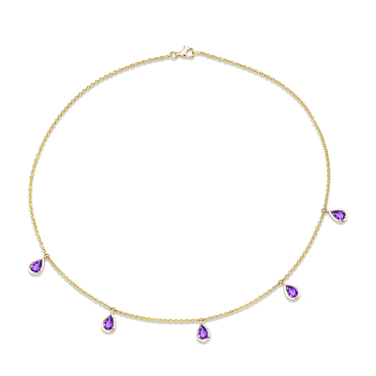 Amethyst Tear Drop Necklace