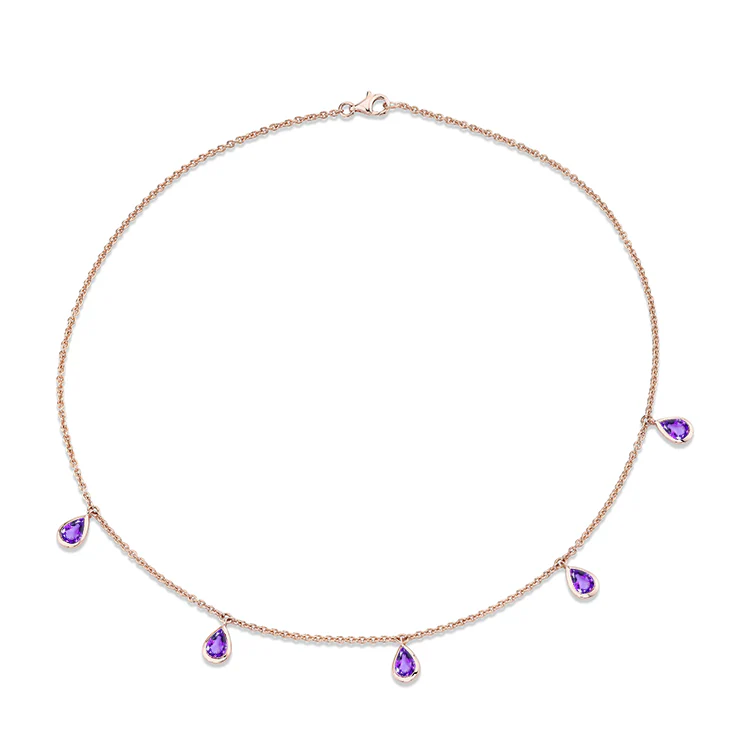 Amethyst Tear Drop Necklace - Image 3