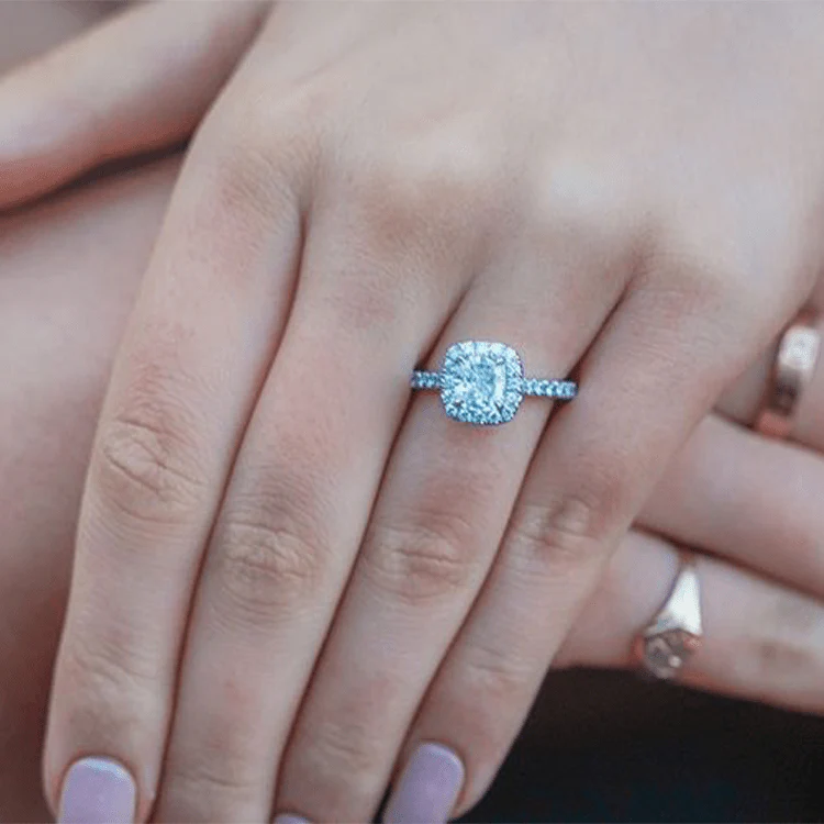 Amor Cushion Lab Grown Engagement Ring - Image 3
