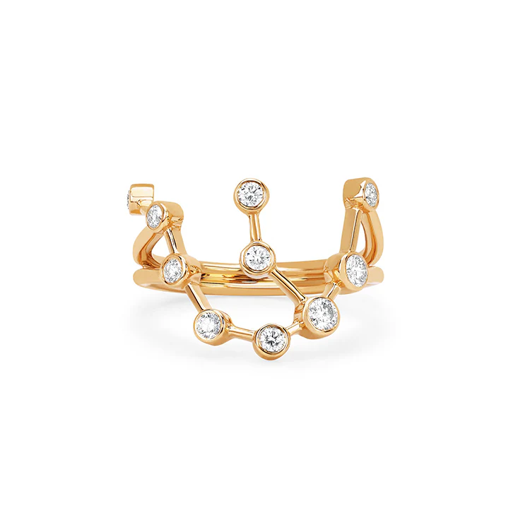 Aquarius Diamond Constellation Ring