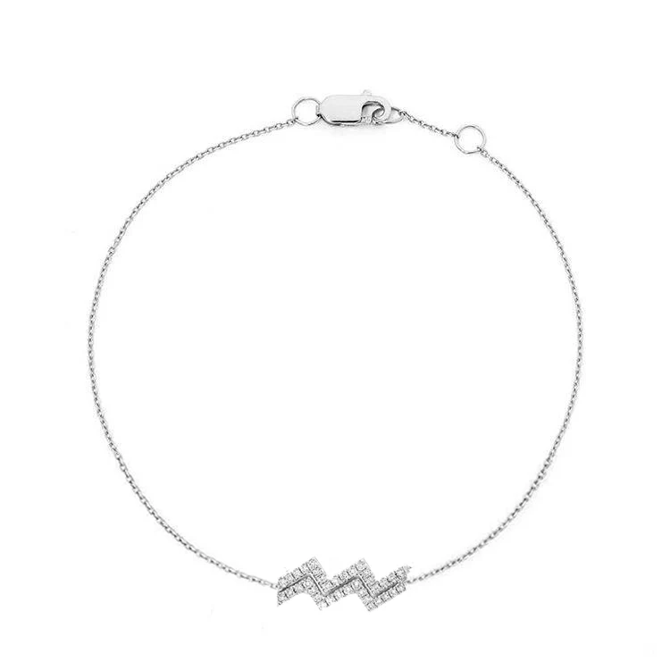 Aquarius Diamond Zodiac Bracelet