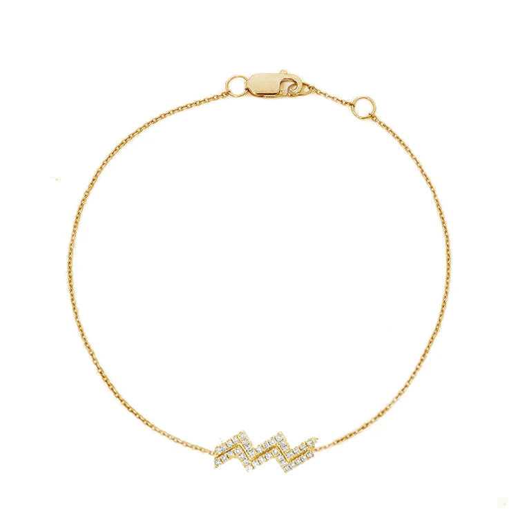 Aquarius Diamond Zodiac Bracelet - Image 2