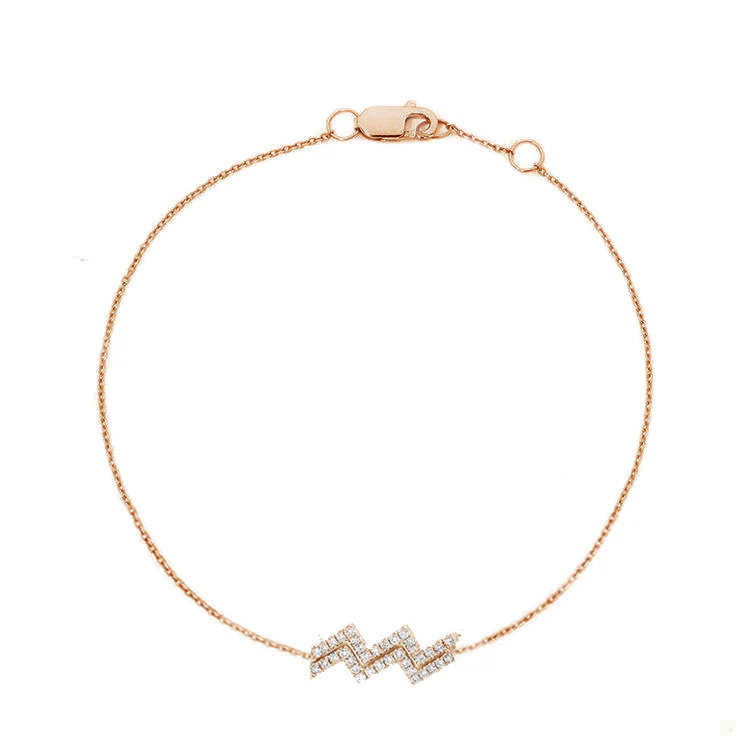 Aquarius Diamond Zodiac Bracelet - Image 3