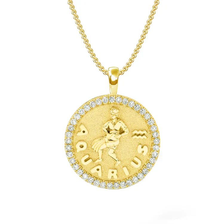 Aquarius Diamond Zodiac Pendant