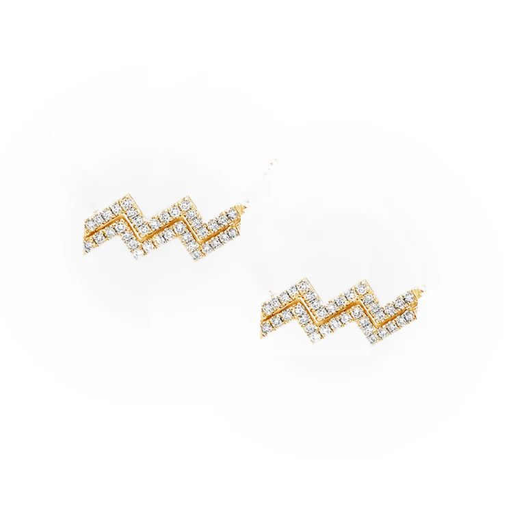 Aquarius Diamond Zodiac Studs
