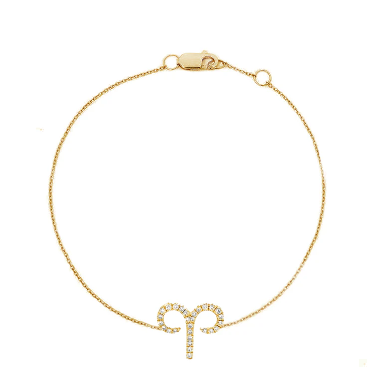 Aries Diamond Zodiac Bracelet