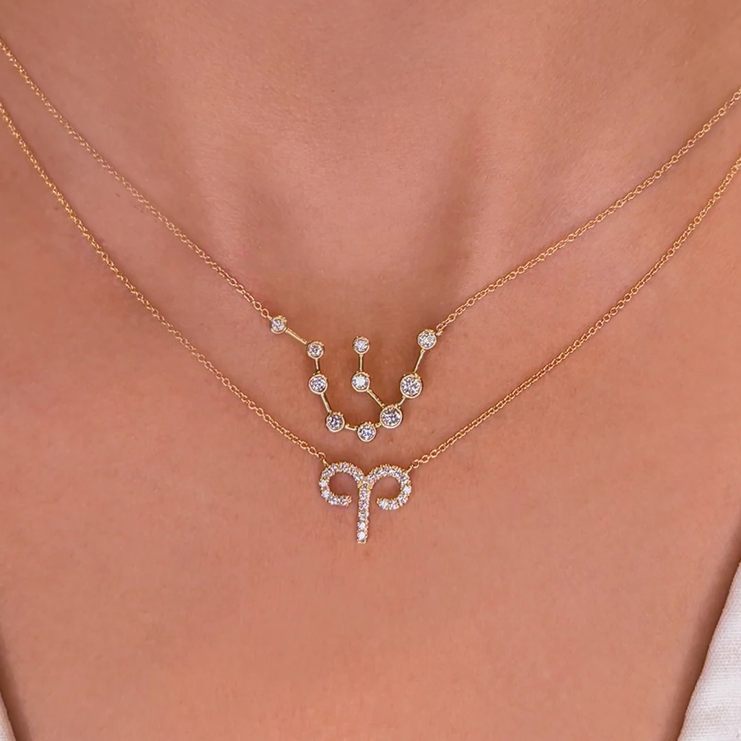 Aries Diamond Zodiac Necklace - Image 4