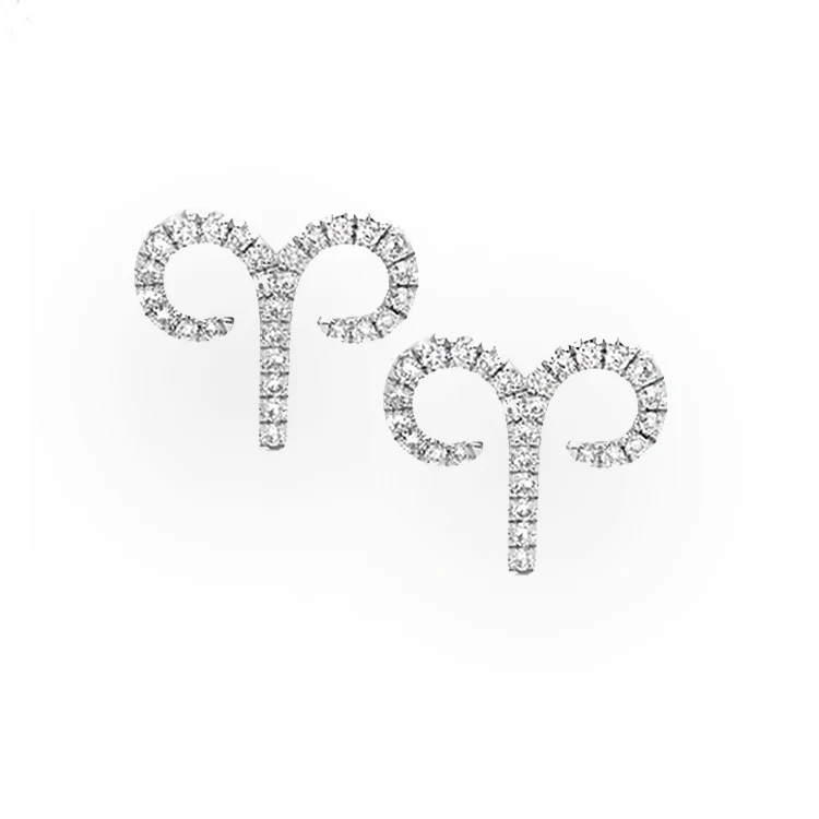 Aries Diamond Zodiac Studs