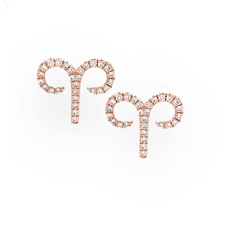 Aries Diamond Zodiac Studs - Image 2