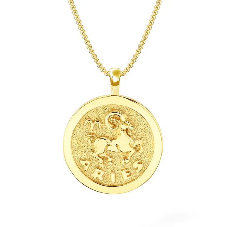 Aries Zodiac Coin Pendant