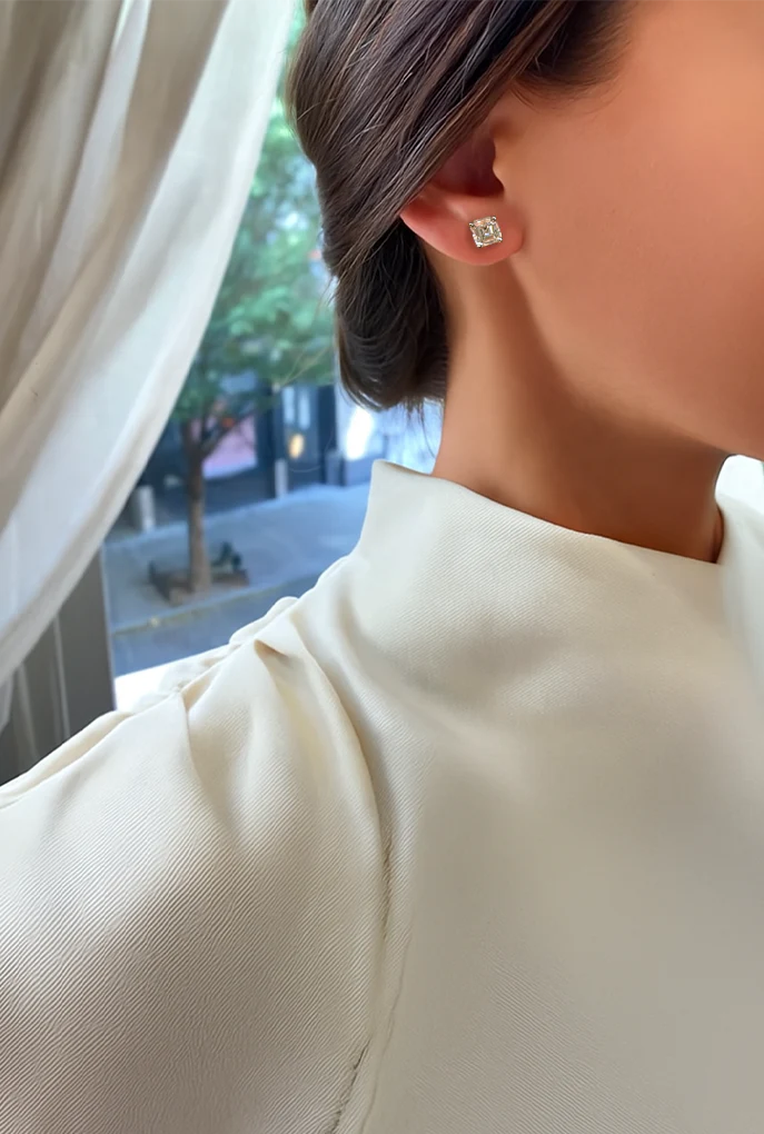 Asscher Diamond Studs - Image 3