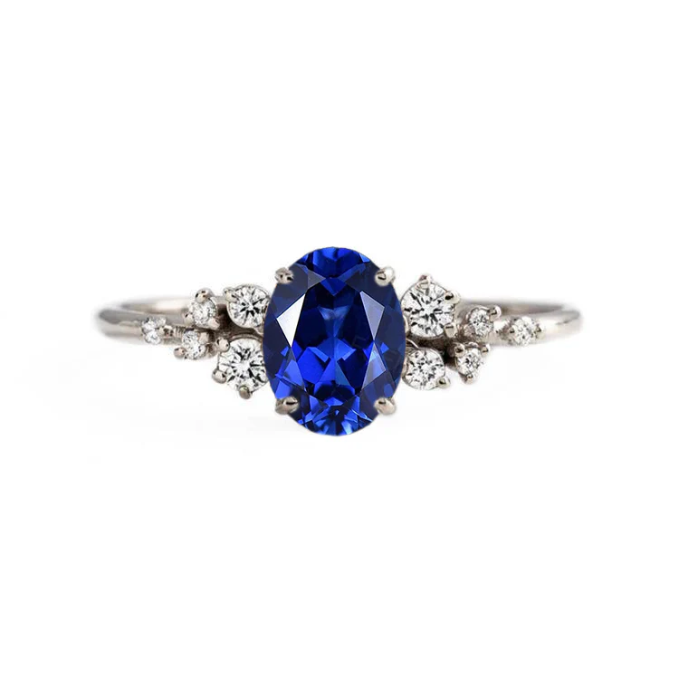 Aurora Blue Sapphire Engagement Ring - Image 3