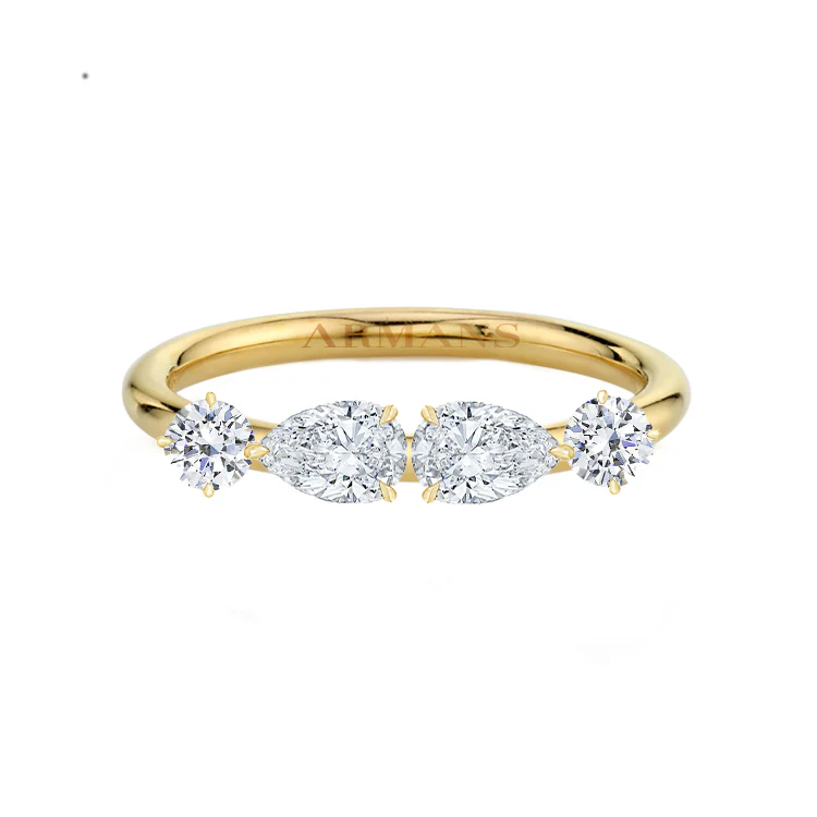 Ava Pear and Round Diamond Eternity Band