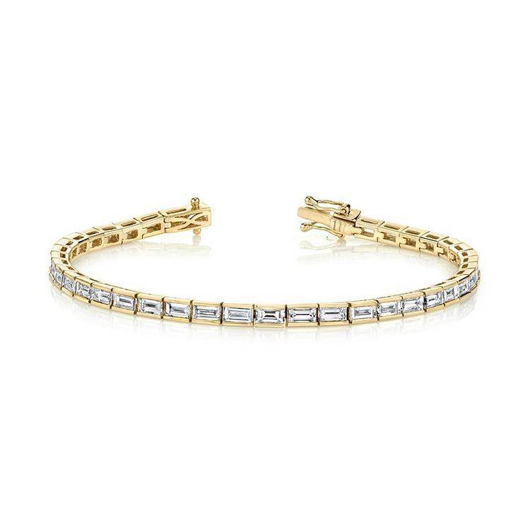 Baguette Lab Grown Diamond Tennis Bracelet - Image 3