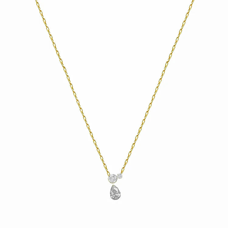 Bezel Set Diamond Dangle Necklace