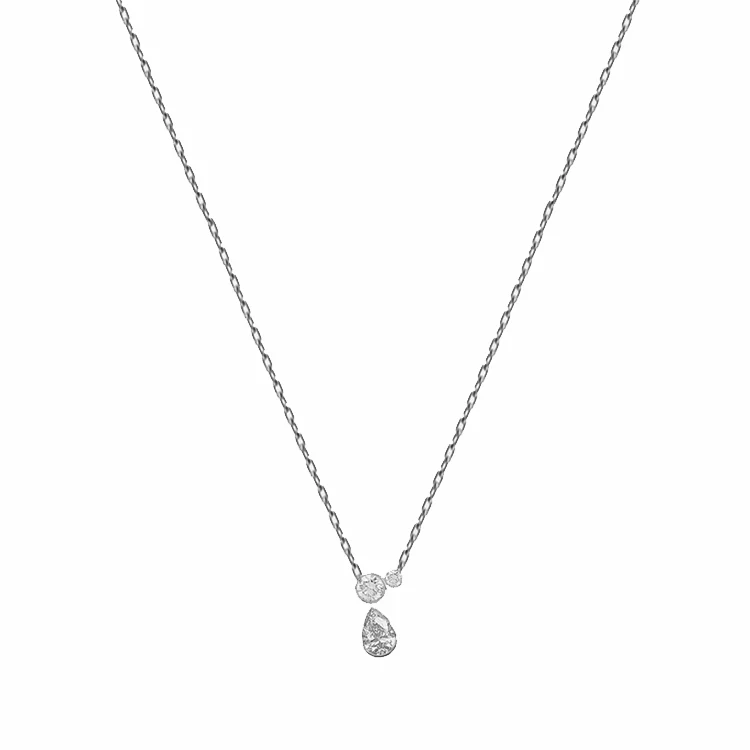 Bezel Set Diamond Dangle Necklace - Image 2