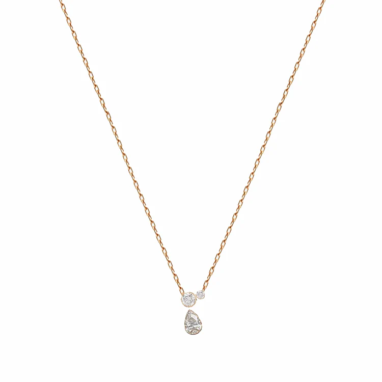 Bezel Set Diamond Dangle Necklace - Image 3