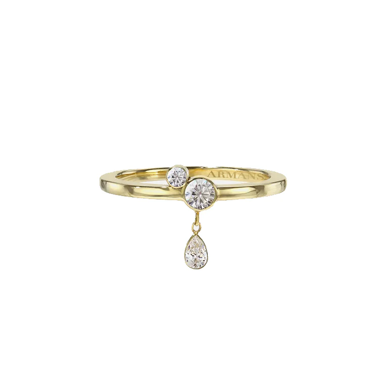 Bezel Set Diamond Dangle Ring