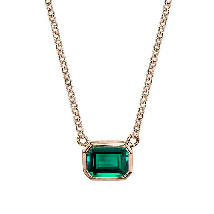 Bezel Set Green Emerald Pendant - Image 2