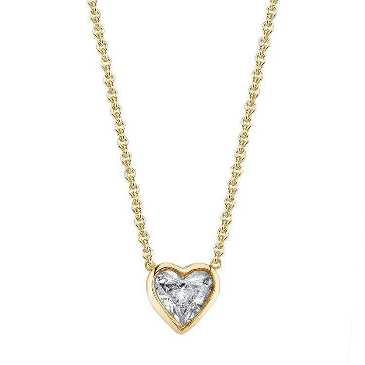 Bezel Set Heart Diamond Pendant