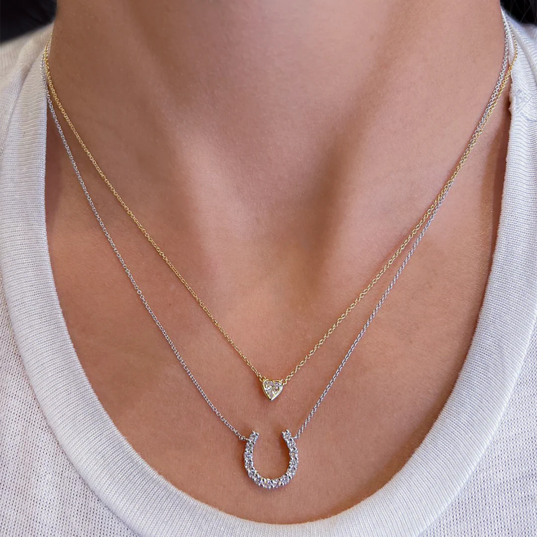 Bezel Set Heart Diamond Pendant - Image 6