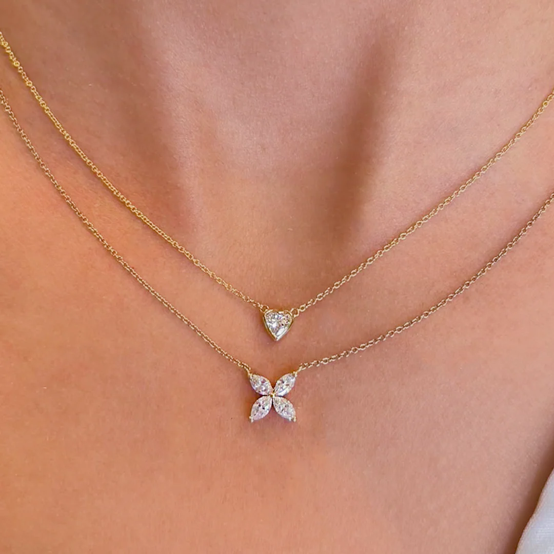 Bezel Set Heart Diamond Pendant - Image 7