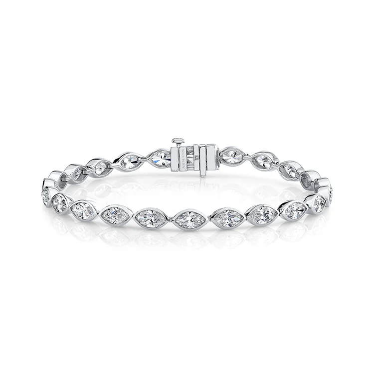 Bezel Set Marquise Diamond Tennis Bracelet - Image 2
