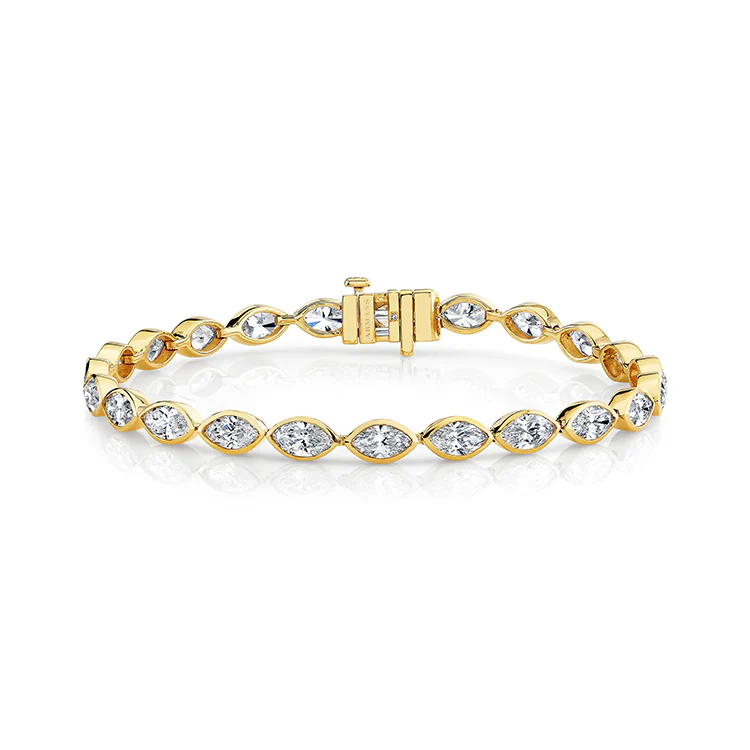 Bezel Set Marquise Diamond Tennis Bracelet - Image 3