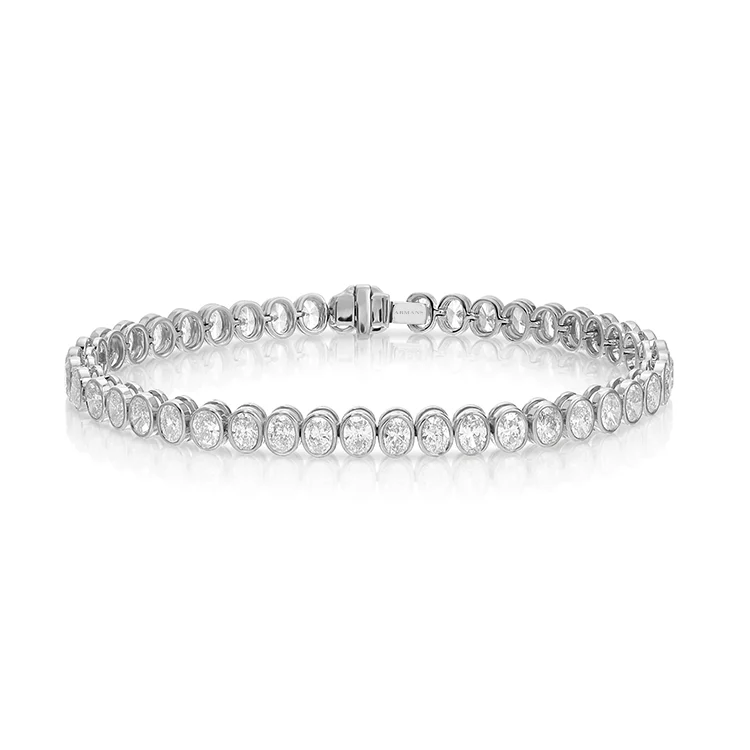 Bezel Set Oval Diamond Tennis Bracelet - Image 2