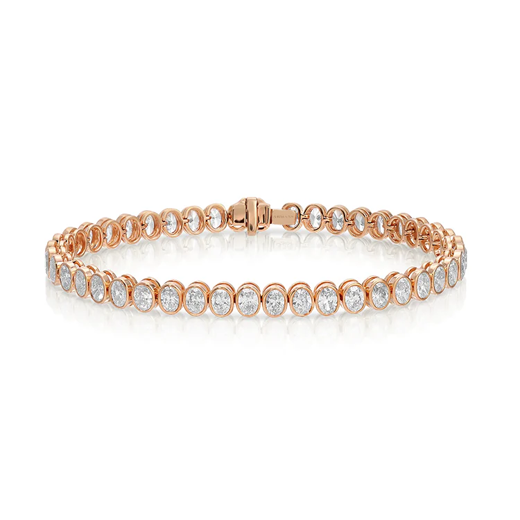 Bezel Set Oval Diamond Tennis Bracelet - Image 3
