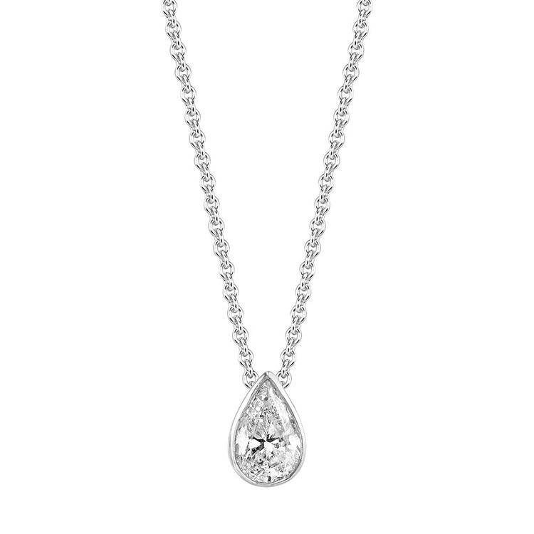 Bezel Set Pear Diamond Pendant - Image 3
