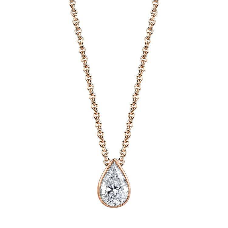 Bezel Set Pear Diamond Pendant - Image 5