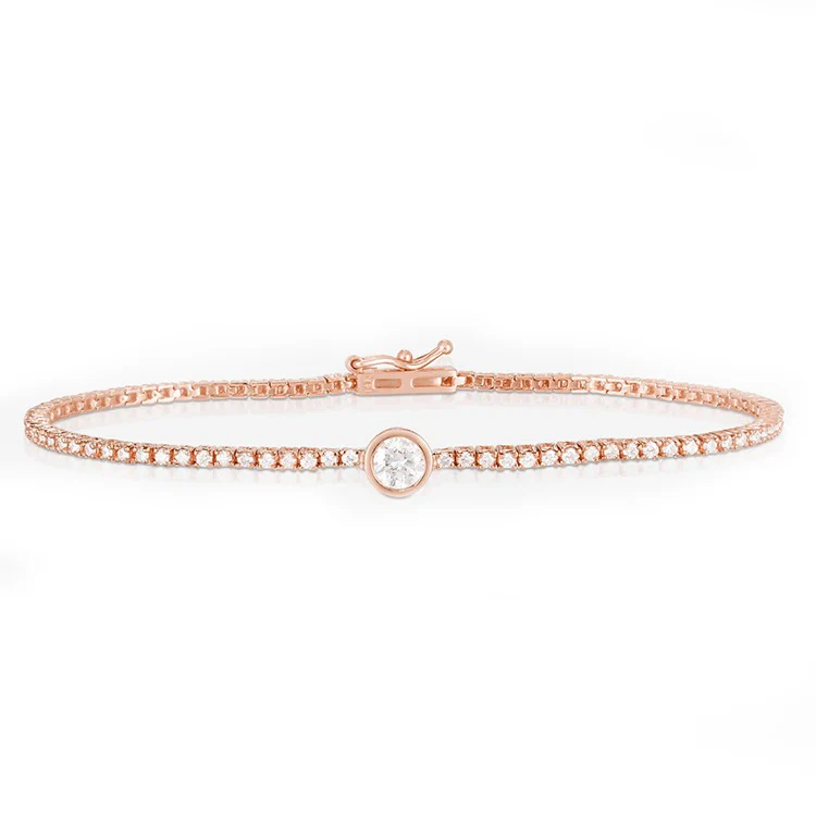 Bezel Set Round Diamond Tennis Bracelet - Image 3