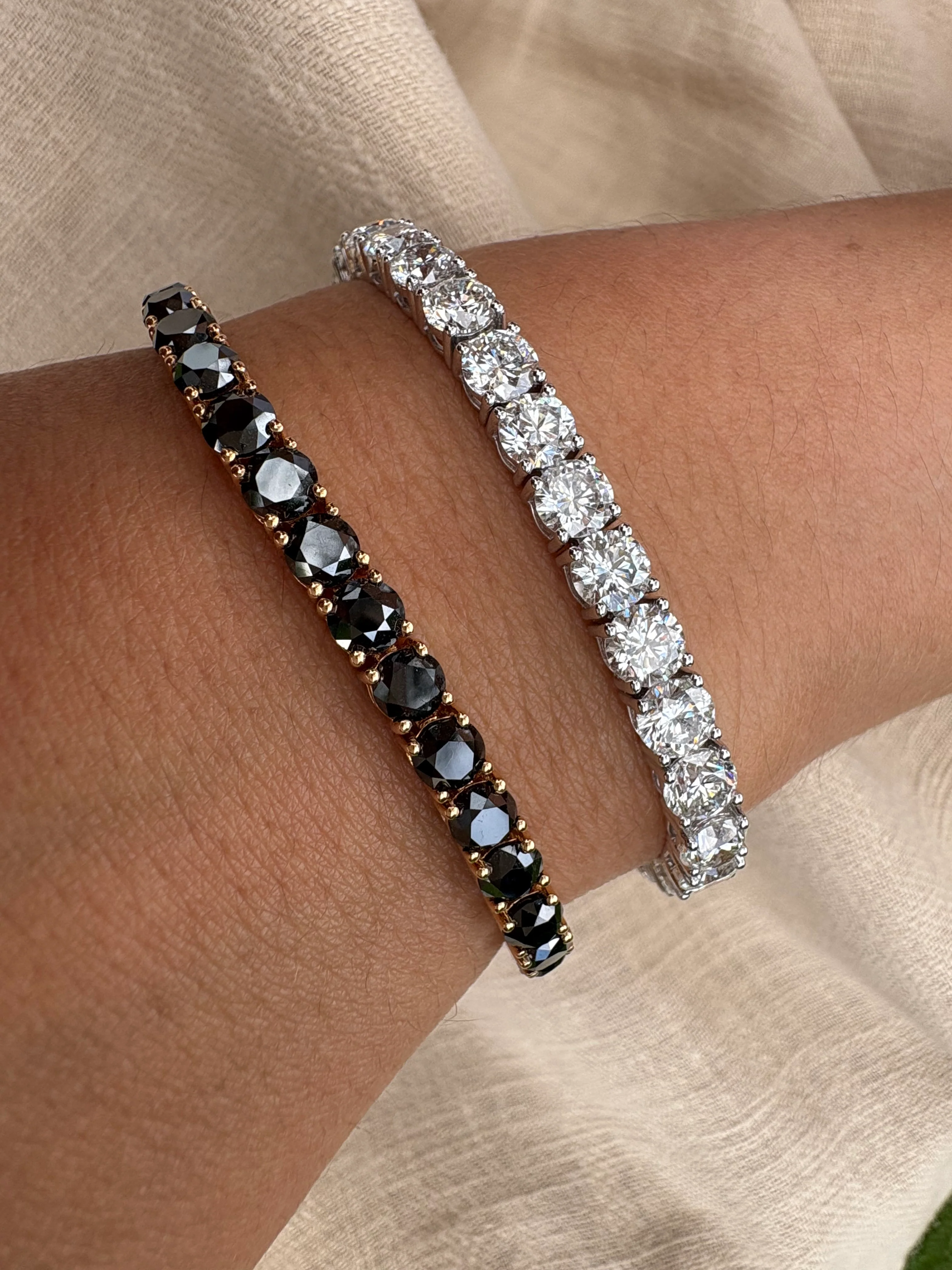 Black Diamond Tennis Bracelet - Image 4