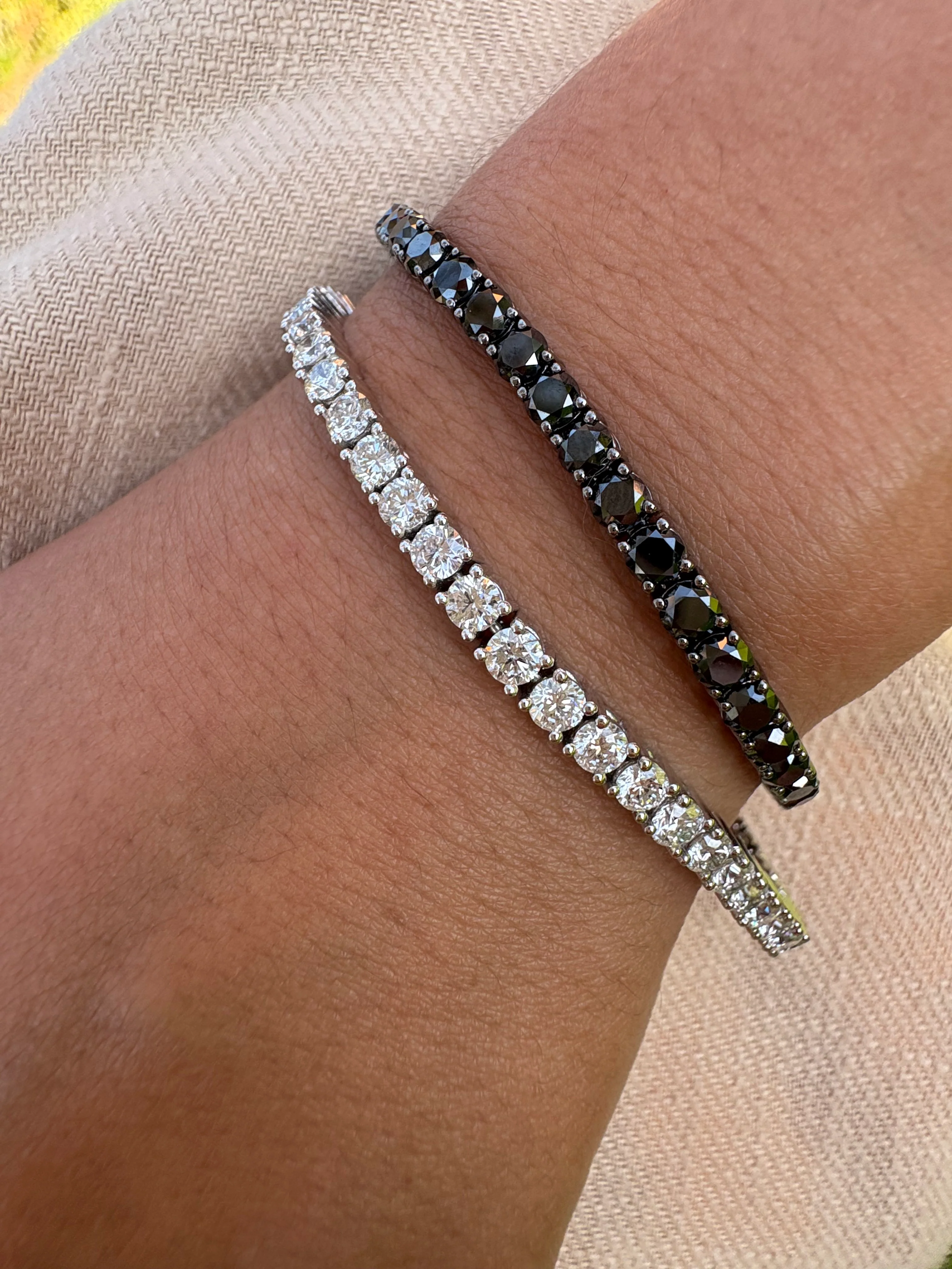 Black Diamond Tennis Bracelet - Image 7