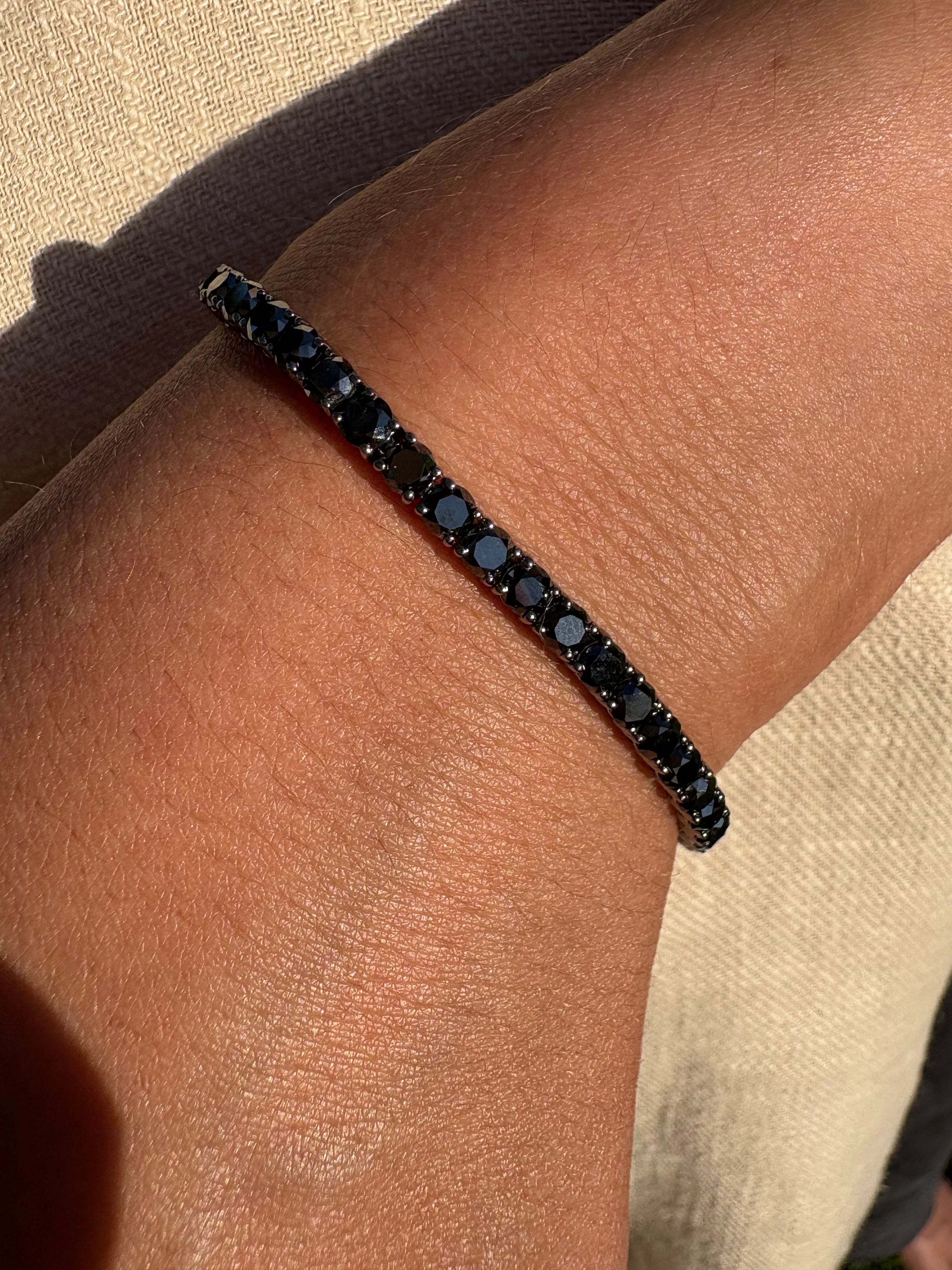 Black Diamond Tennis Bracelet - Image 8