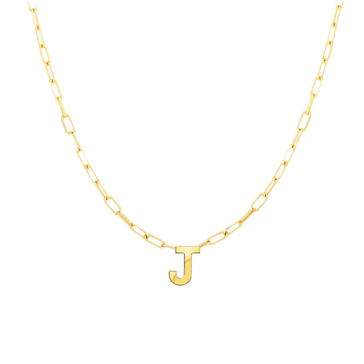 Block Letter Necklace with Paperclip Chain - Image 10