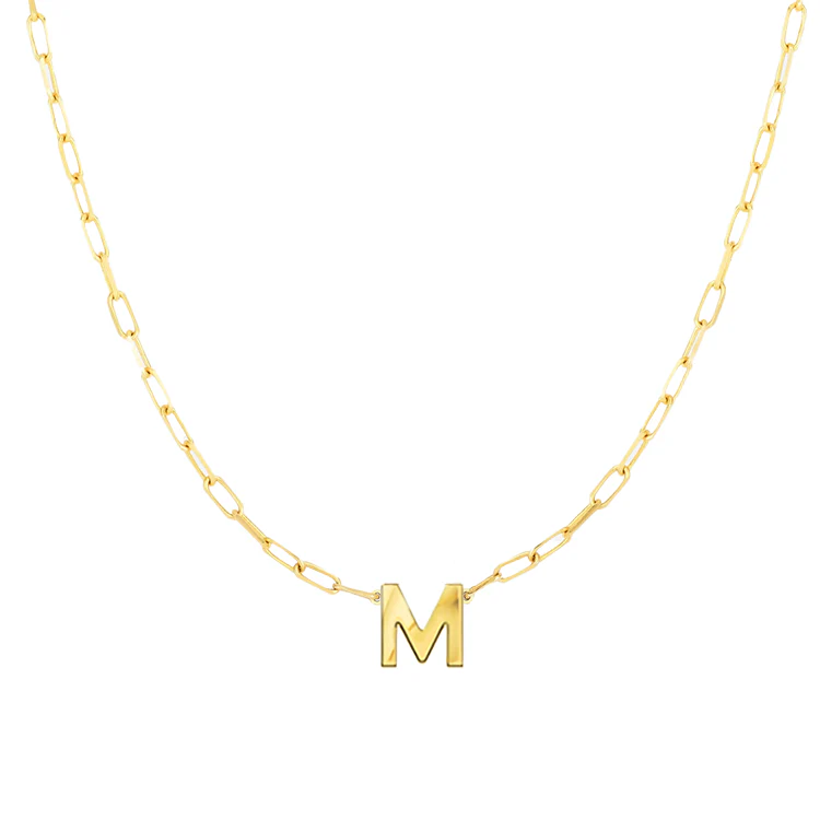 Block Letter Necklace with Paperclip Chain - Image 13