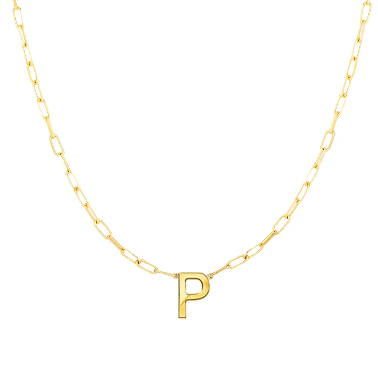Block Letter Necklace with Paperclip Chain - Image 16