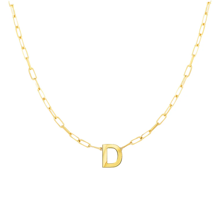 Block Letter Necklace with Paperclip Chain - Image 4