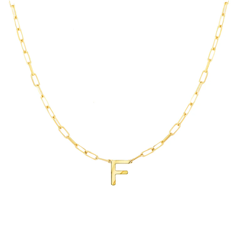 Block Letter Necklace with Paperclip Chain - Image 6