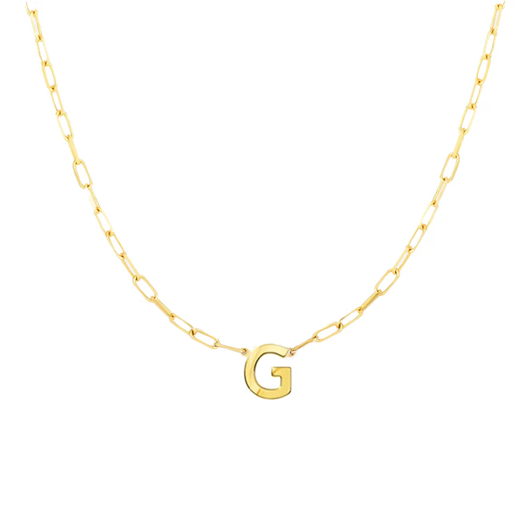 Block Letter Necklace with Paperclip Chain - Image 7