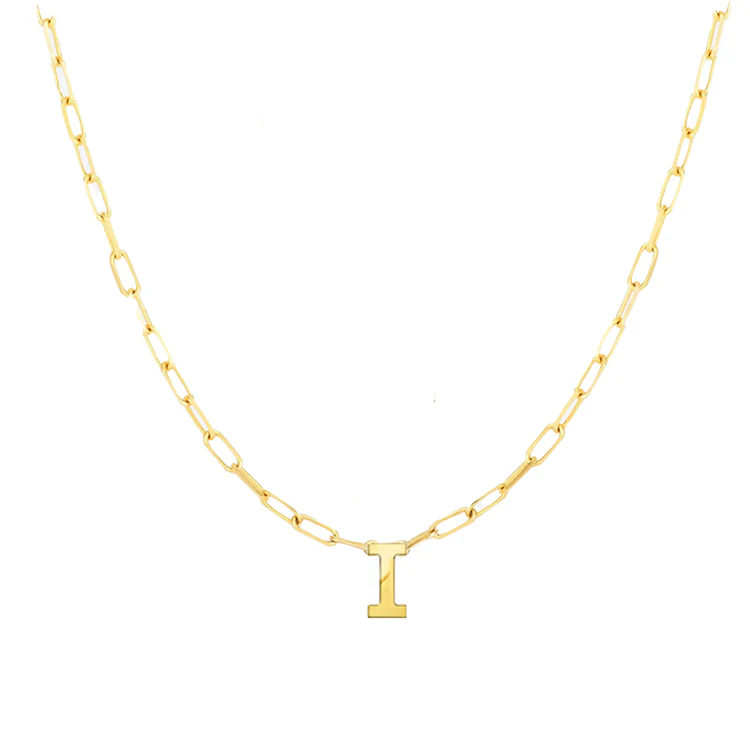 Block Letter Necklace with Paperclip Chain - Image 9