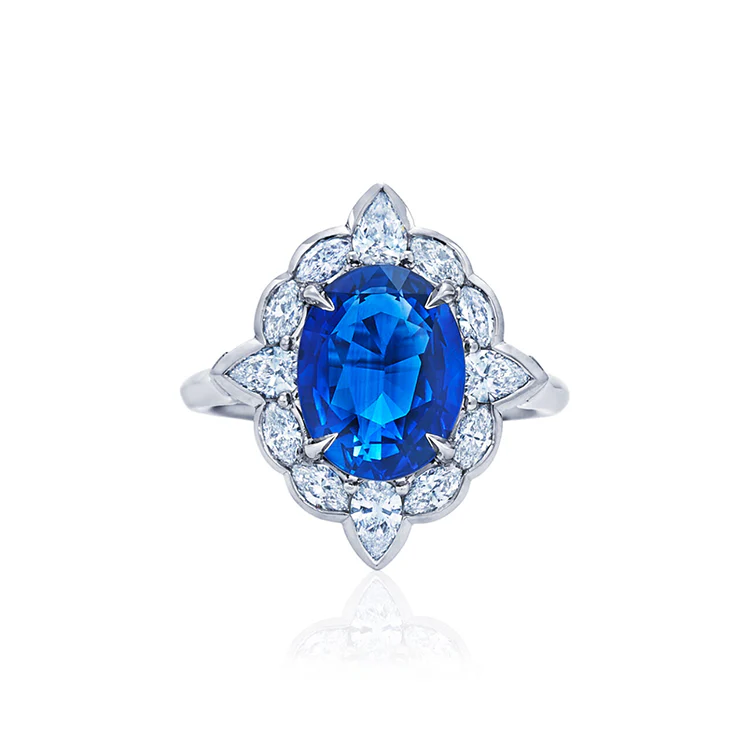 Blue Rose Lab Grown Sapphire Engagement Ring